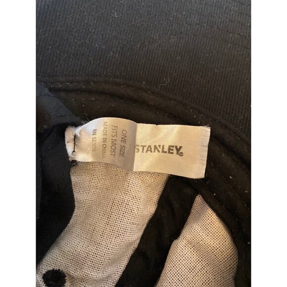 Black Stanley Tools Hat Cap Adjustable Snapback Worn Distressed - Picture 6 of 7